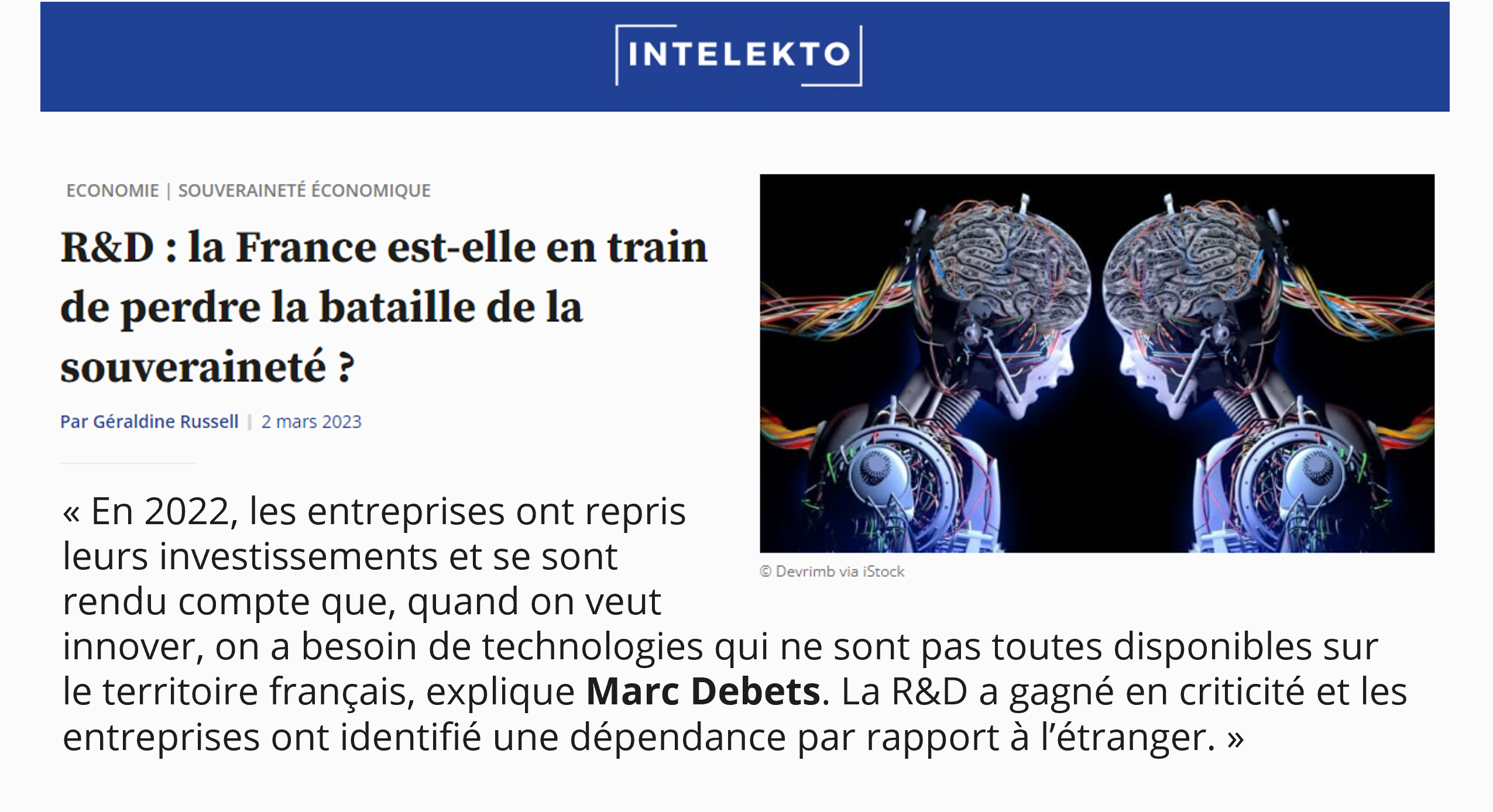 Souveraineté des entreprises : l’enjeu de la R&D (By.O Group dans Intelekto.fr)